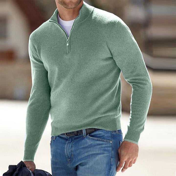 CALORA_ Heren Sweater met halve zip rits
