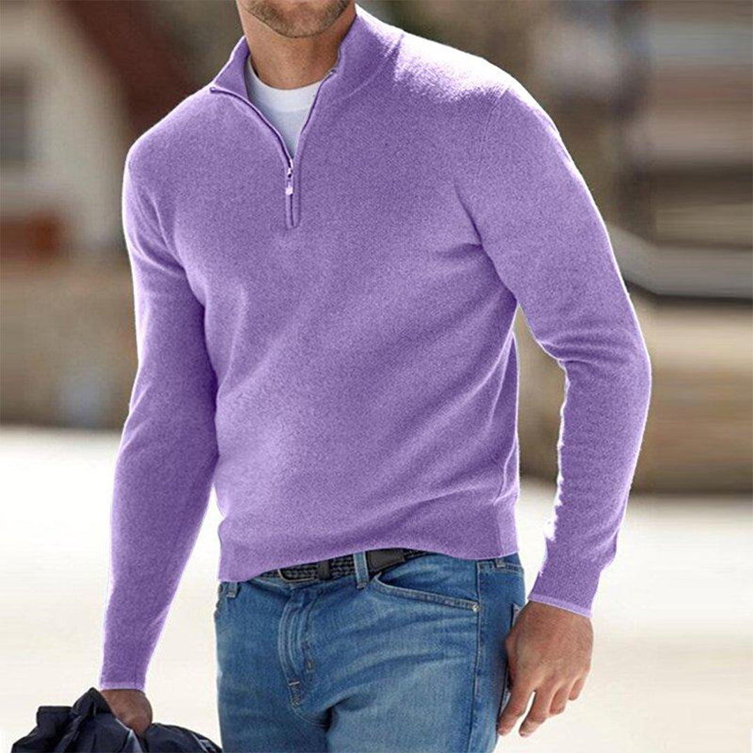 CALORA_ Heren Sweater met halve zip rits