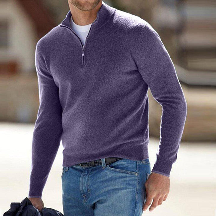 CALORA_ Heren Sweater met halve zip rits