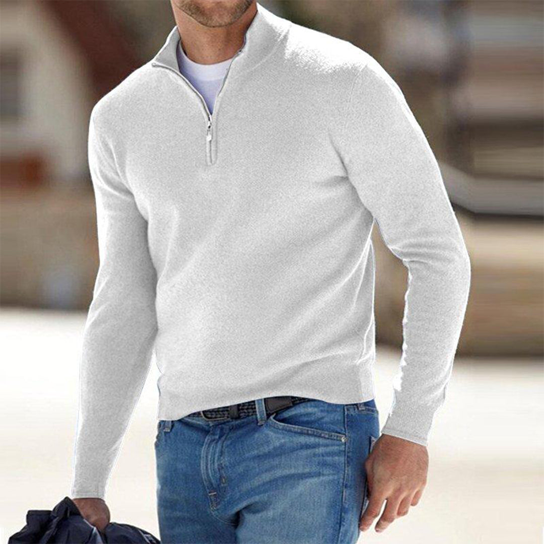 CALORA_ Heren Sweater met halve zip rits