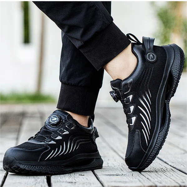 Heren Veiligheidschoenen met Impactbestendigheid en Comfort-Sneakers-Calora-Zwart-37-Calora