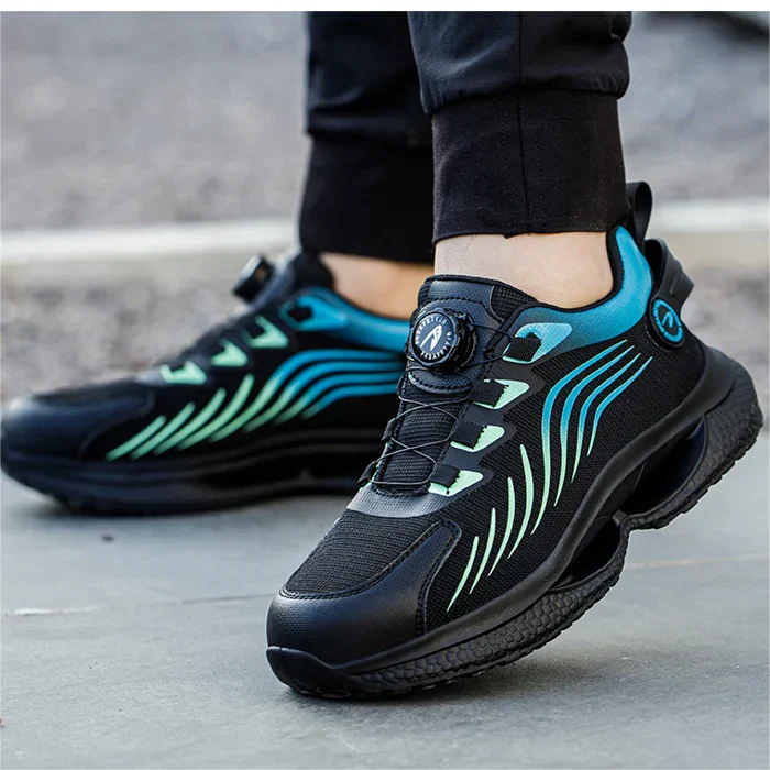 Heren Veiligheidschoenen met Impactbestendigheid en Comfort-Sneakers-Calora-Zwart-Blauw-37-Calora