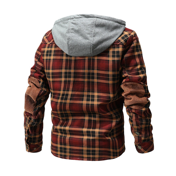 CALORA_ Heren Winterjas met Fleece Voering - Houthakkers Patroon