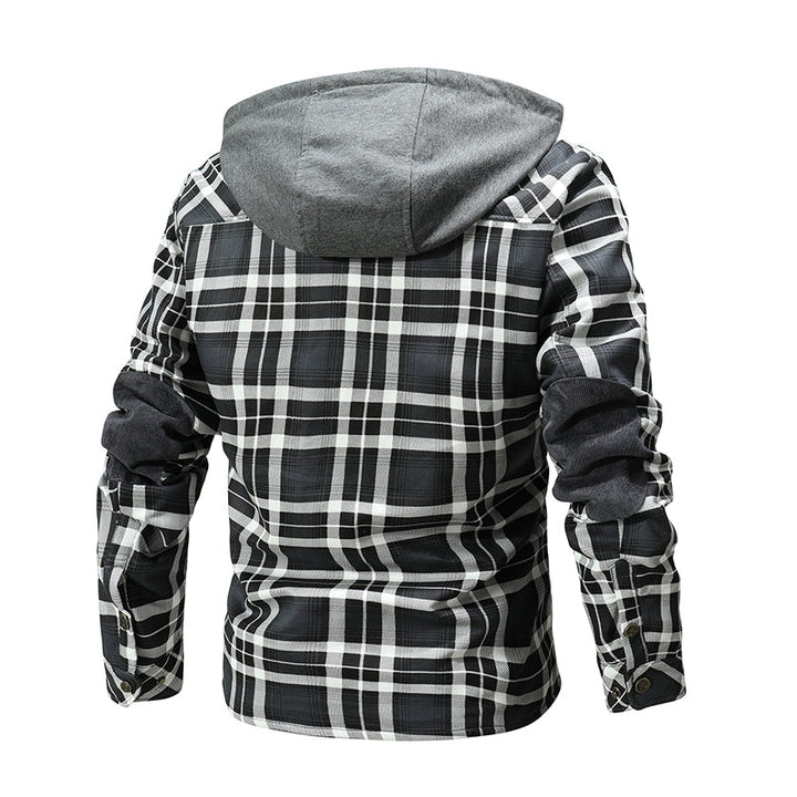CALORA_ Heren Winterjas met Fleece Voering - Houthakkers Patroon