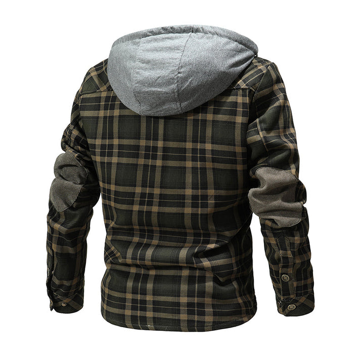 CALORA_ Heren Winterjas met Fleece Voering - Houthakkers Patroon