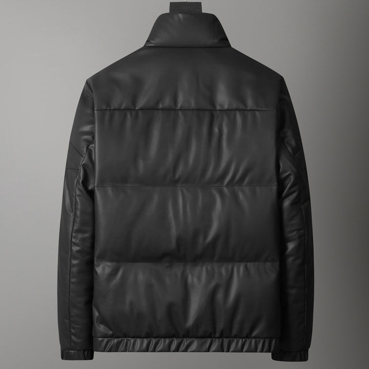 CALORA_ Herfst Winter Leren Donsjack voor Mannen van Schapenvacht