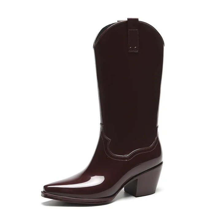 Hoge Rubbere Cowboy Laarzen-Laarzen-Calora-Zwart-36-Calora