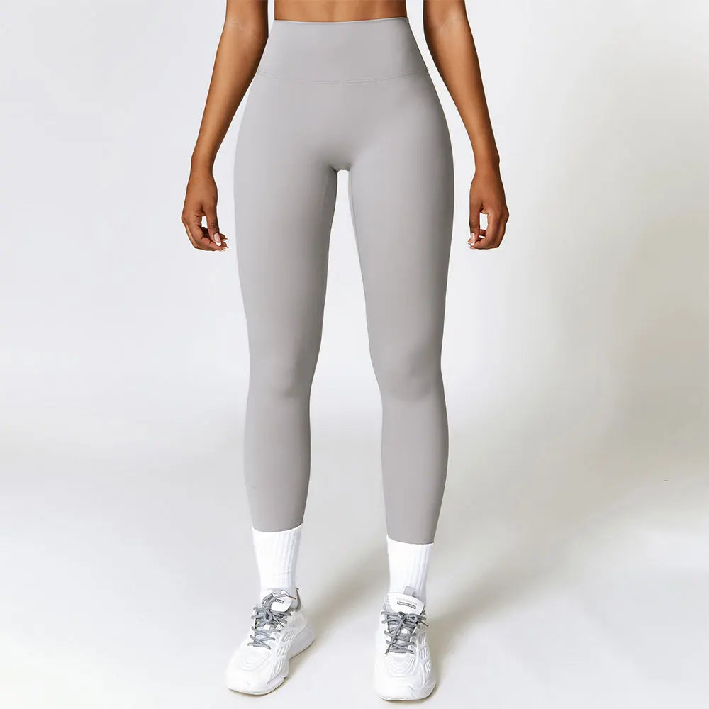 Hoge Taille Heupverhogende Sneldrogende Fitness Leggings-Sportkleding & Accessoires-Calora-Grijs-S-Calora