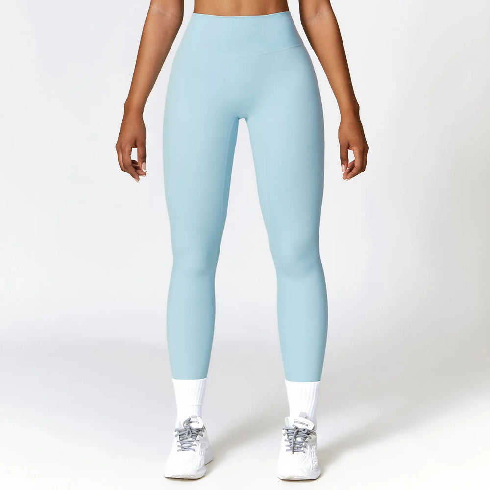 Hoge Taille Heupverhogende Sneldrogende Fitness Leggings-Sportkleding & Accessoires-Calora-Lichtblauw-S-Calora