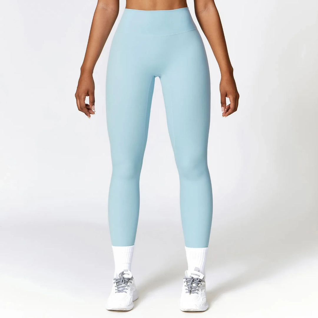 Hoge Taille Heupverhogende Sneldrogende Fitness Leggings-Sportkleding & Accessoires-Calora-Lichtblauw-S-Calora
