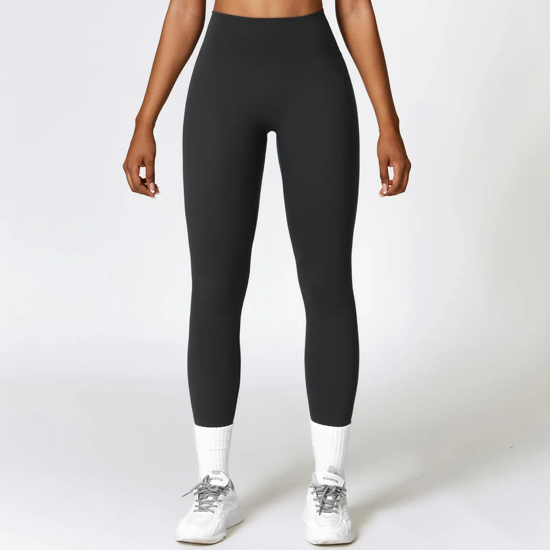 Hoge Taille Heupverhogende Sneldrogende Fitness Leggings-Sportkleding & Accessoires-Calora-Zwart-S-Calora