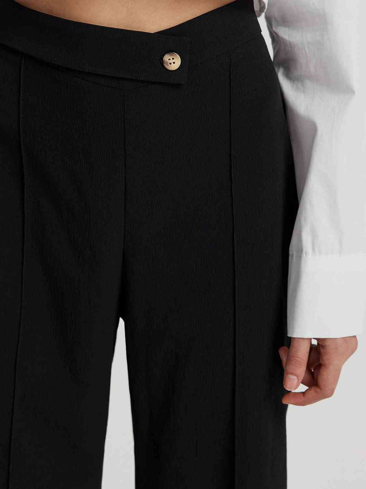 Hoge Taille Rechte Broek-Pantalons-Calora-Zwart-S-Calora
