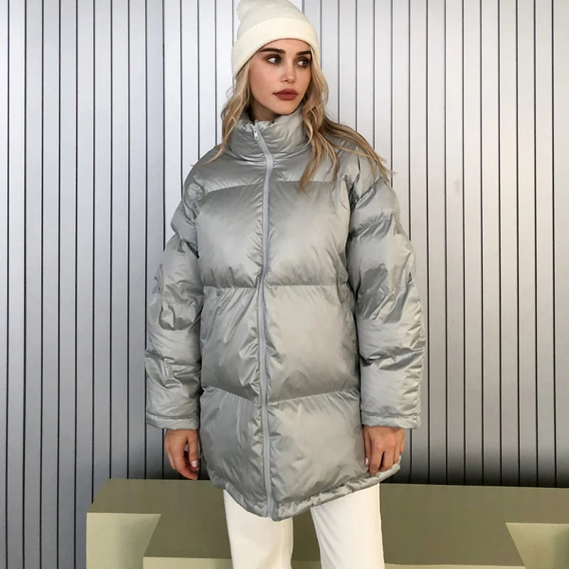 Holly | Warme Puffer Parka Winterjas-Zomer Jassen-Calora-Roze-M-Calora