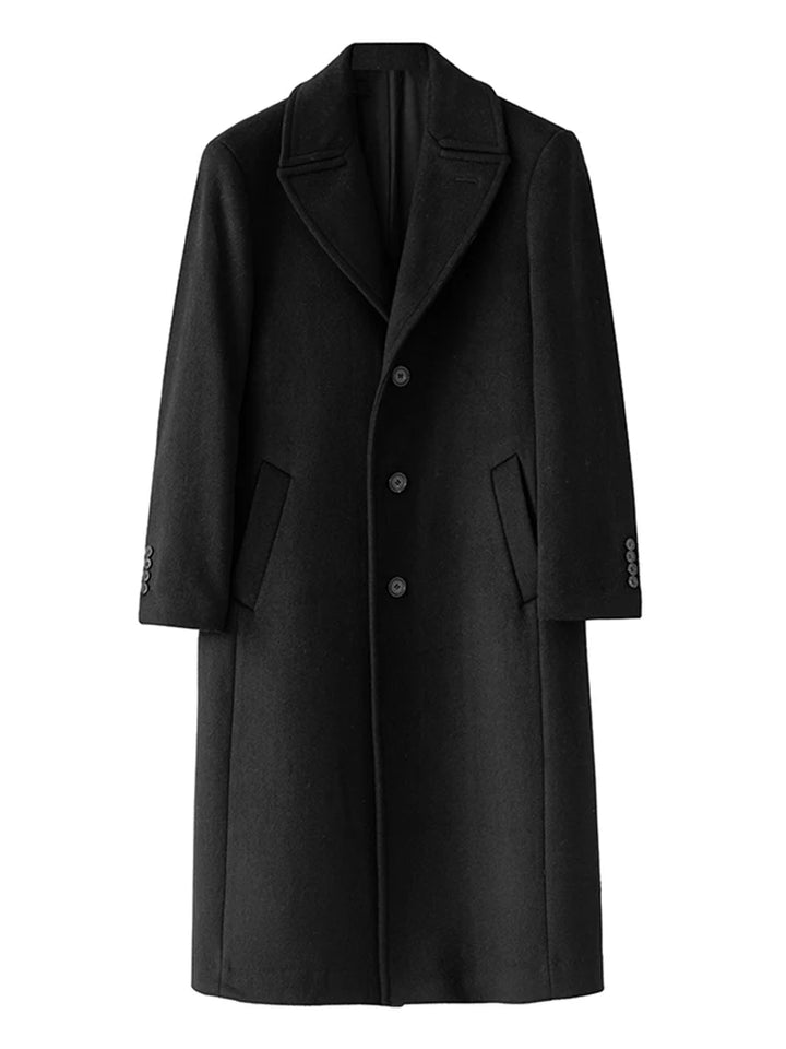 Icardi | Lange warme zwarte trenchcoat voor heren-Zomer Jassen-Calora-M-Calora