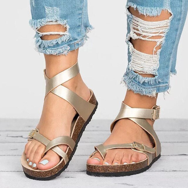 Ilysia | Comfortabele Strand Sandalen-Sandalen-Calora-Bruin-35-Calora
