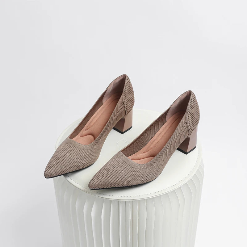 Inara | Luxe Kleurrijke Hakken voor Dames-Hakken-Calora-Khaki-35-Calora