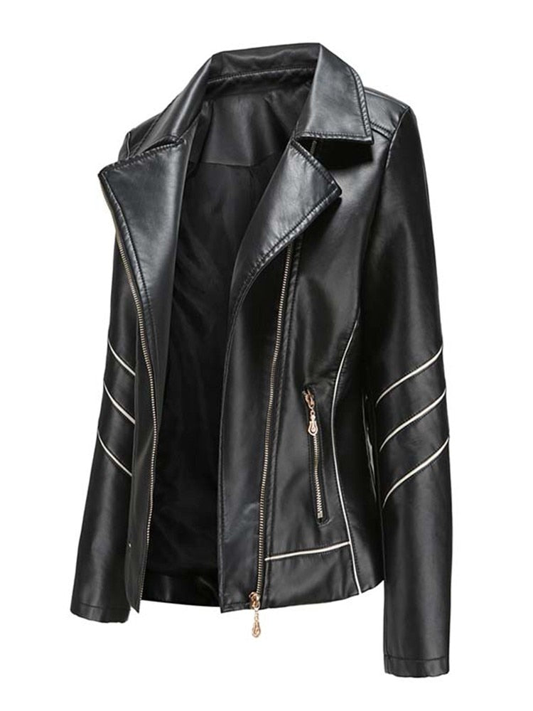 Inès | Stijlvolle Faux leren jas voor Dames-Leren Jassen-Calora-Beige-S-Calora