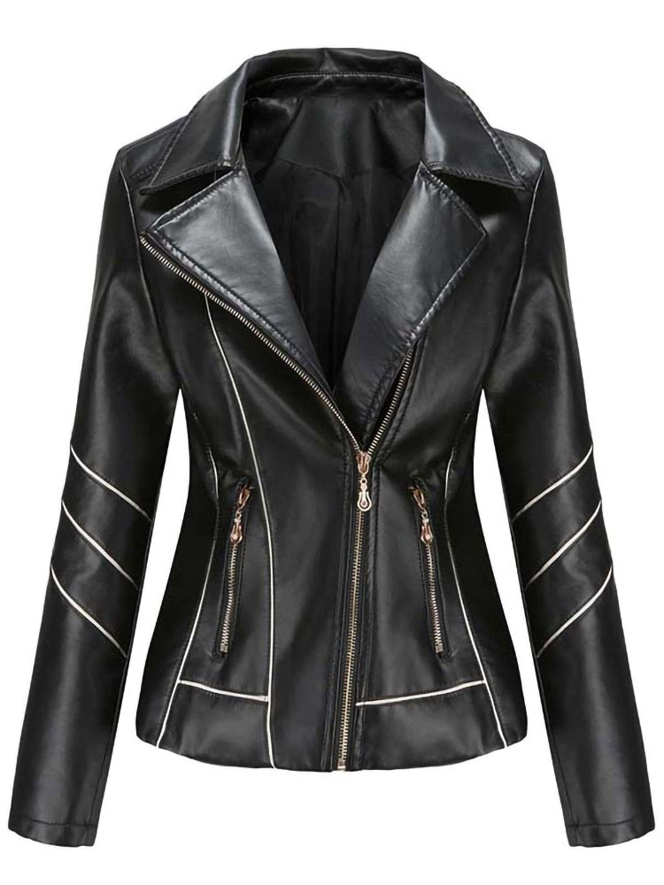 Inès | Stijlvolle Faux leren jas voor Dames-Leren Jassen-Calora-Zwart-S-Calora