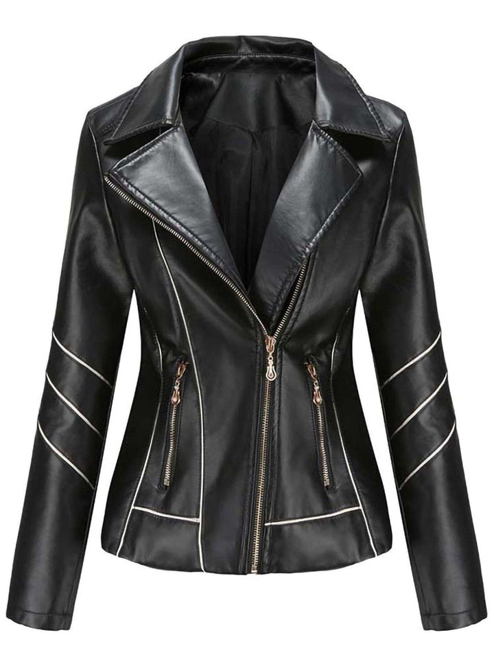 Inès | Stijlvolle Faux leren jas voor Dames-Leren Jassen-Calora-Zwart-S-Calora