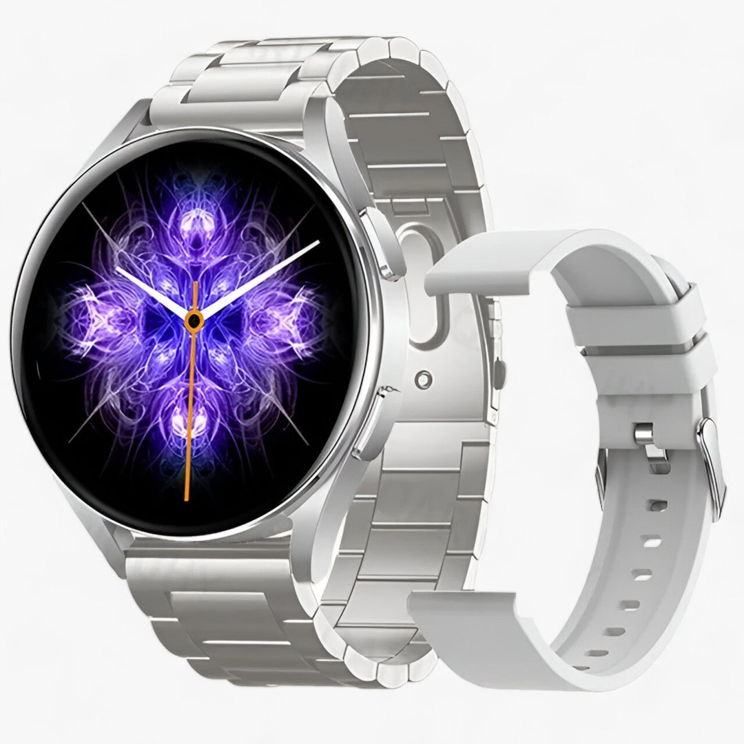 Intelligente Ronde Dames Smartwatch-Horloges-Calora-Zilver Staal-Calora