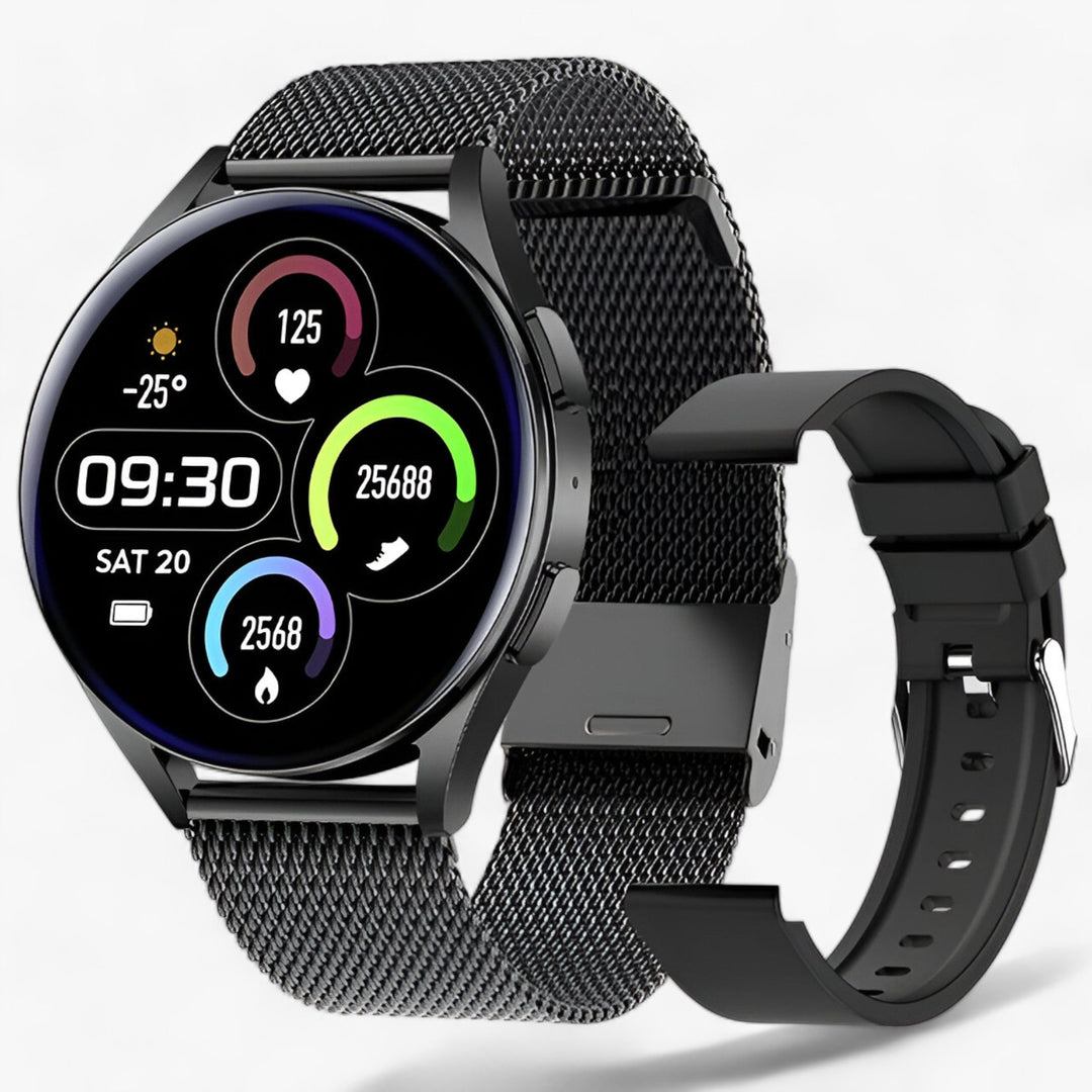 Intelligente Ronde Dames Smartwatch-Horloges-Calora-Zwart Net-Calora