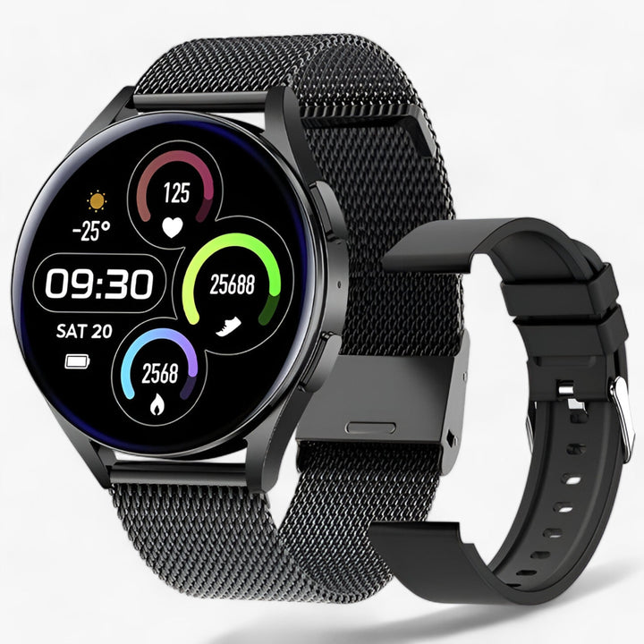 Intelligente Ronde Dames Smartwatch-Horloges-Calora-Zwart Net-Calora