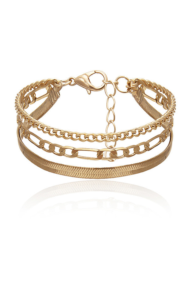 Iselore | Multilaags gouden Ketting armband voor Dames-Kettingen-Calora-Gold-16cm+5cm-Calora