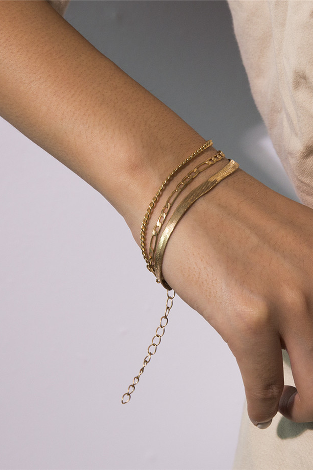 Iselore | Multilaags gouden Ketting armband voor Dames-Kettingen-Calora-Gold-16cm+5cm-Calora