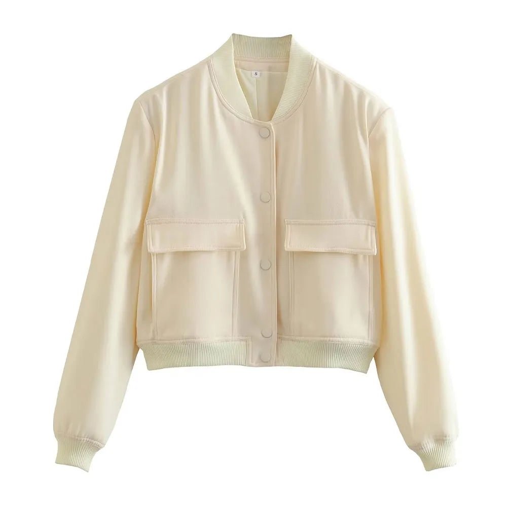 Islena | Elegante Bomber Jas-Zomer Jassen-Calora-Wit-S-Calora