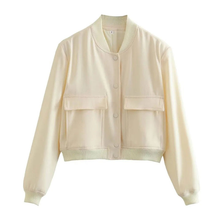 Islena | Elegante Bomber Jas-Zomer Jassen-Calora-Wit-S-Calora