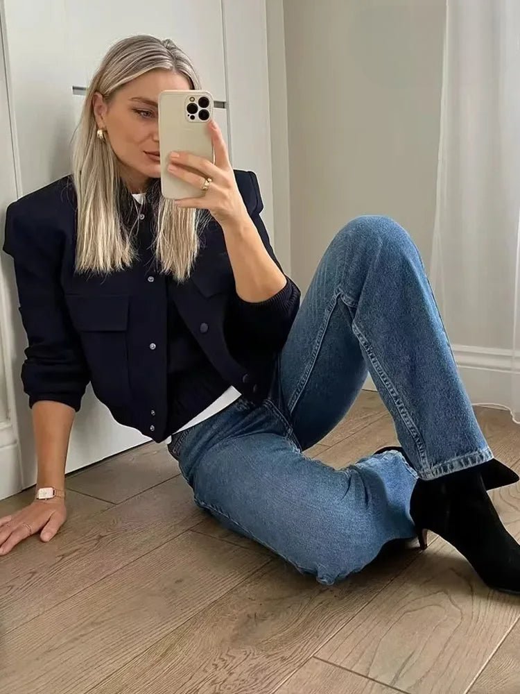 Islena | Elegante Bomber Jas-Zomer Jassen-Calora-Zwart-S-Calora