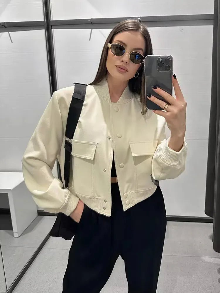 Islena | Elegante Bomber Jas-Zomer Jassen-Calora-Zwart-S-Calora