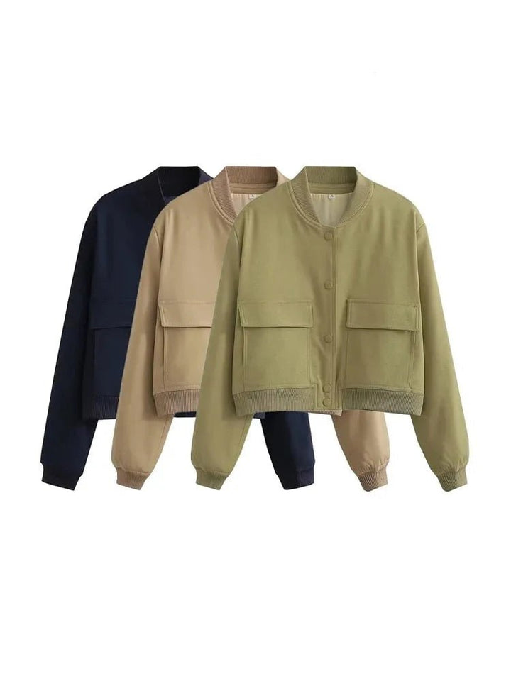 Islena | Elegante Bomber Jas-Zomer Jassen-Calora-Zwart-S-Calora