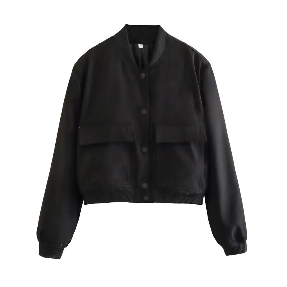 Islena | Elegante Bomber Jas-Zomer Jassen-Calora-Zwart-S-Calora