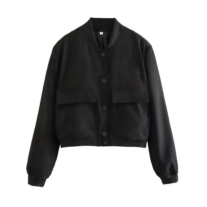 Islena | Elegante Bomber Jas-Zomer Jassen-Calora-Zwart-S-Calora