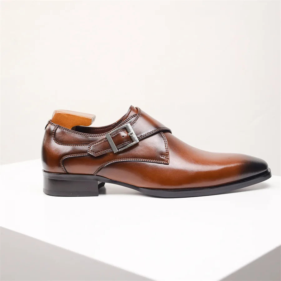 CALORA_ Italiaanse Lederen Schoenen met Buckle Sluiting