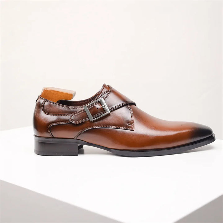 CALORA_ Italiaanse Lederen Schoenen met Buckle Sluiting
