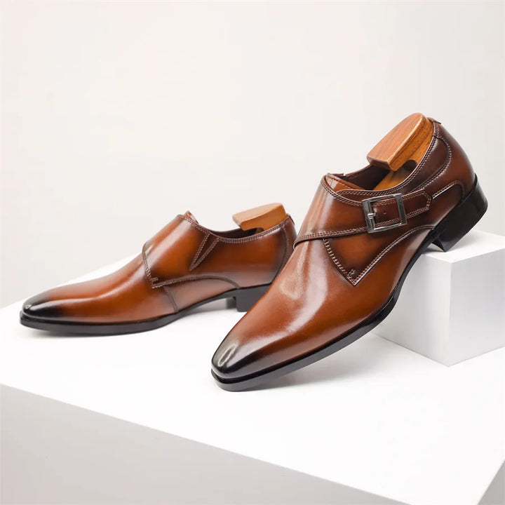 CALORA_ Italiaanse Lederen Schoenen met Buckle Sluiting