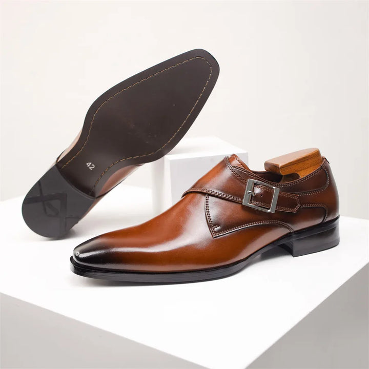 CALORA_ Italiaanse Lederen Schoenen met Buckle Sluiting