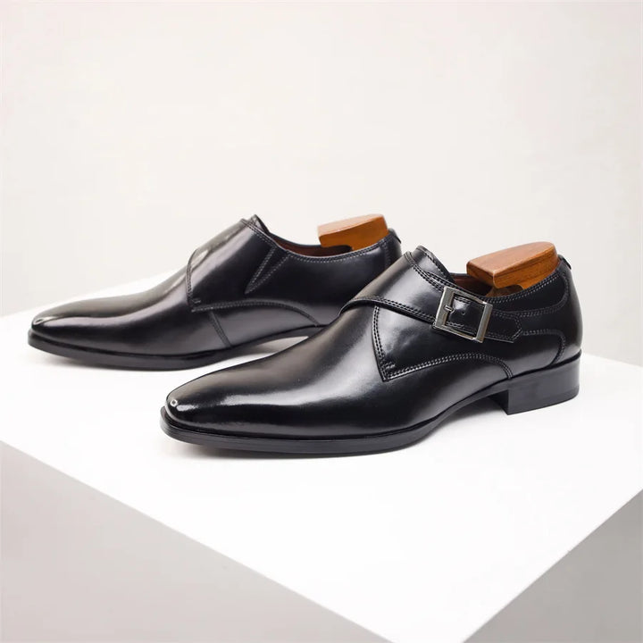 CALORA_ Italiaanse Lederen Schoenen met Buckle Sluiting