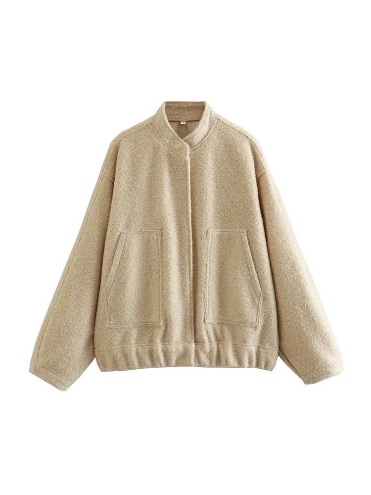 Ivana | Comfy Oversized Bomber Jas-Zomer Jassen-Calora-Beige-L-Calora