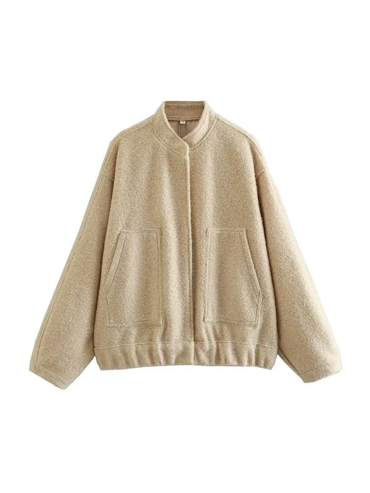 Ivana | Comfy Oversized Bomber Jas-Zomer Jassen-Calora-Beige-L-Calora