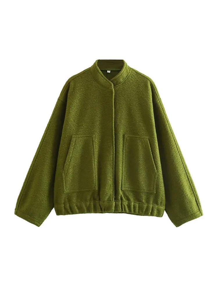 Ivana | Comfy Oversized Bomber Jas-Zomer Jassen-Calora-Leger Groen-L-Calora
