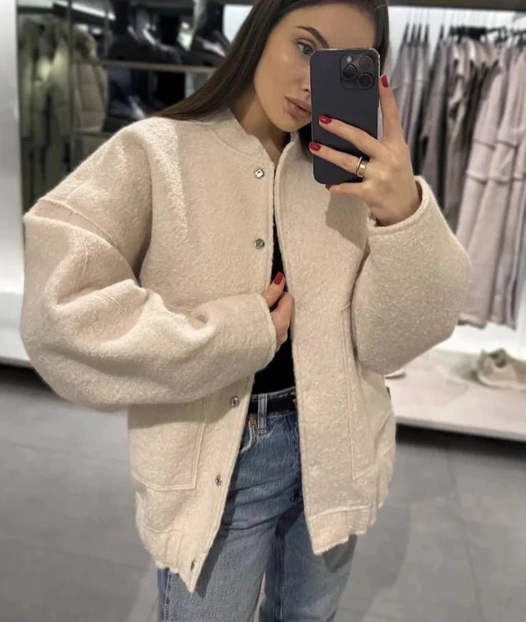 Ivana | Comfy Oversized Bomber Jas-Zomer Jassen-Calora-Zwart-M-Calora