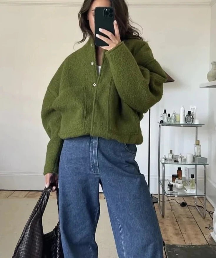 Ivana | Comfy Oversized Bomber Jas-Zomer Jassen-Calora-Zwart-M-Calora