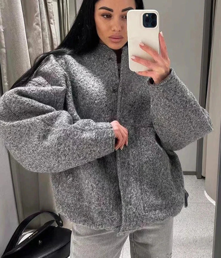 Ivana | Comfy Oversized Bomber Jas-Zomer Jassen-Calora-Zwart-M-Calora