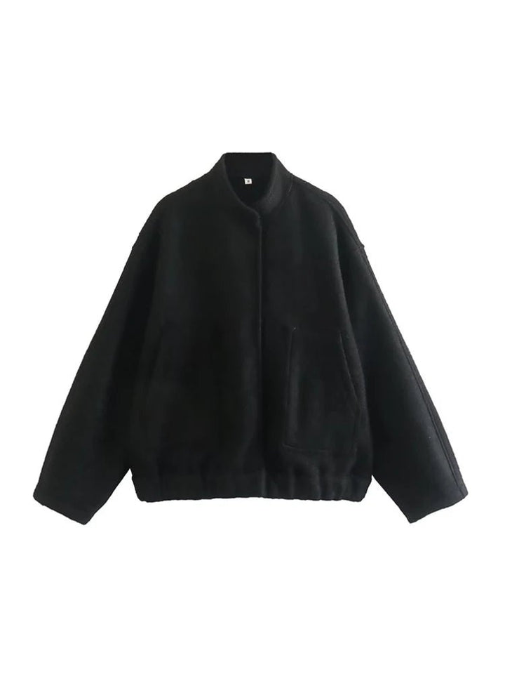 Ivana | Comfy Oversized Bomber Jas-Zomer Jassen-Calora-Zwart-M-Calora