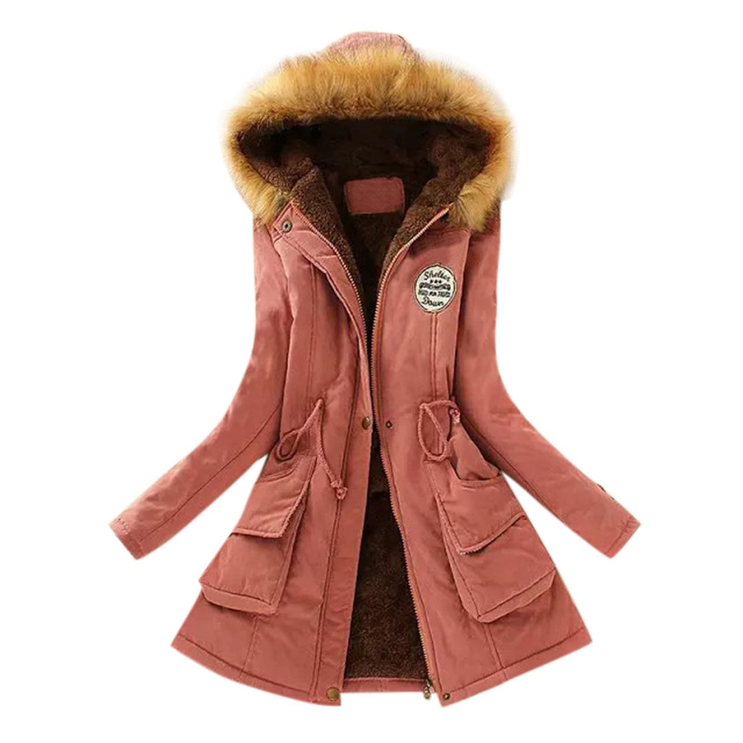 Ivana | Winterjas met capuchon en trekkoord voor dames-Zomer Jassen-Calora-Roze-S-Calora
