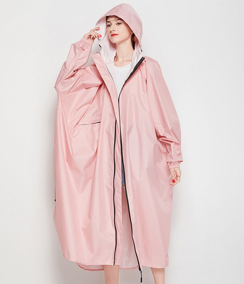 Ivory | Modieuze lange regenjas-Zomer Jassen-Calora-Roze-One size-Calora