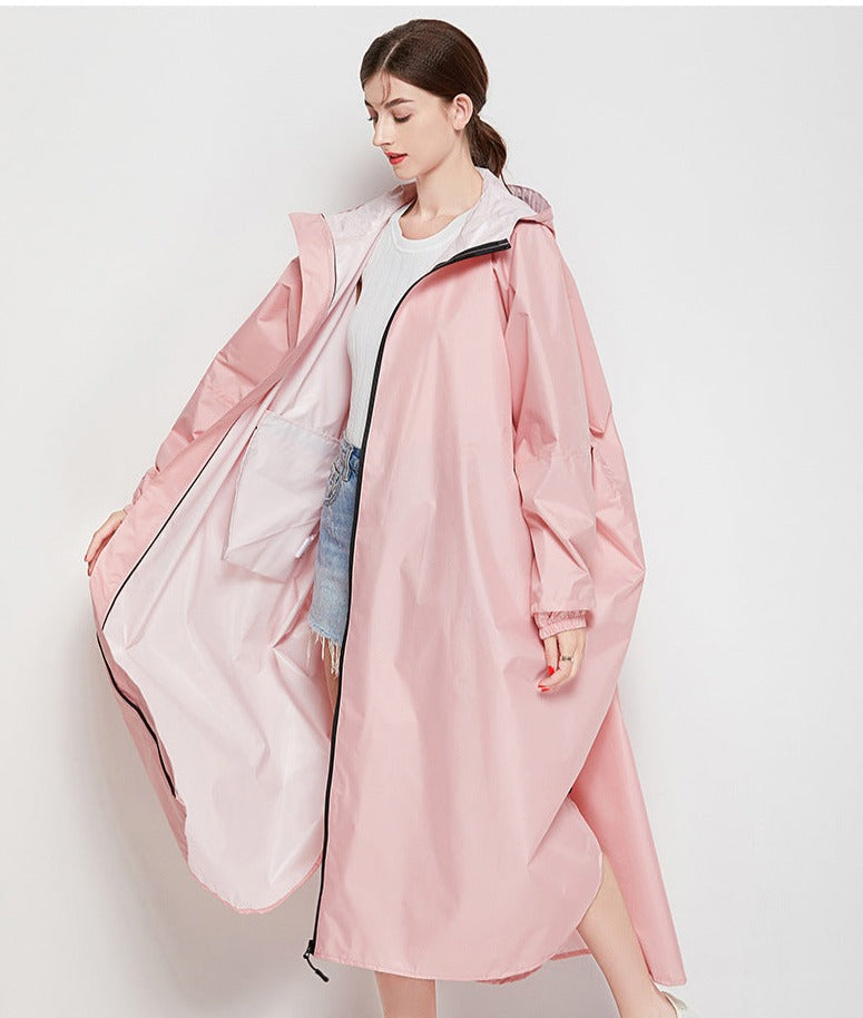 Ivory | Modieuze lange regenjas-Zomer Jassen-Calora-Roze-One size-Calora